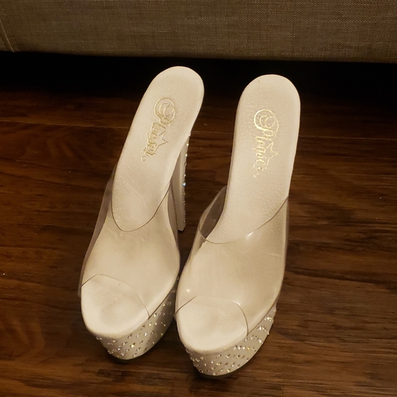 Pleaser Stardust 701 White CZ Studs Size 7 - Picture 5 of 14